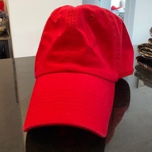 Plain red fitted hat